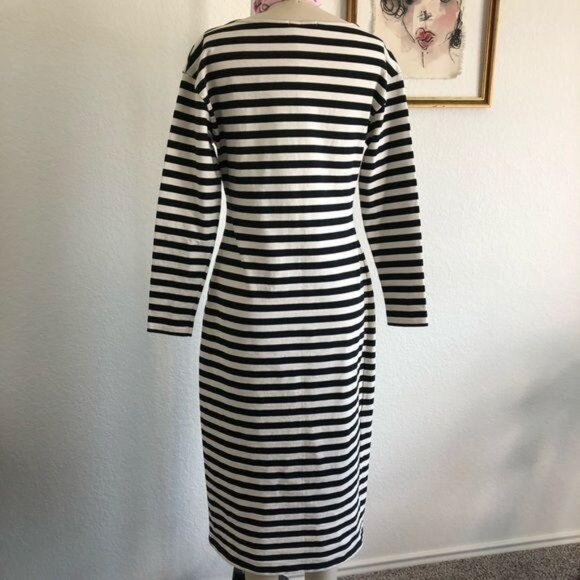 Samuji Renja Striped Midi Long Sleeve Minimal Dres - Picture 6 of 7